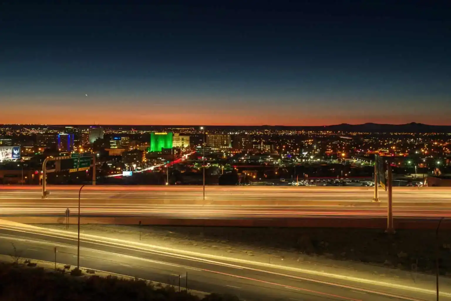 The Albuquerque skyline at night